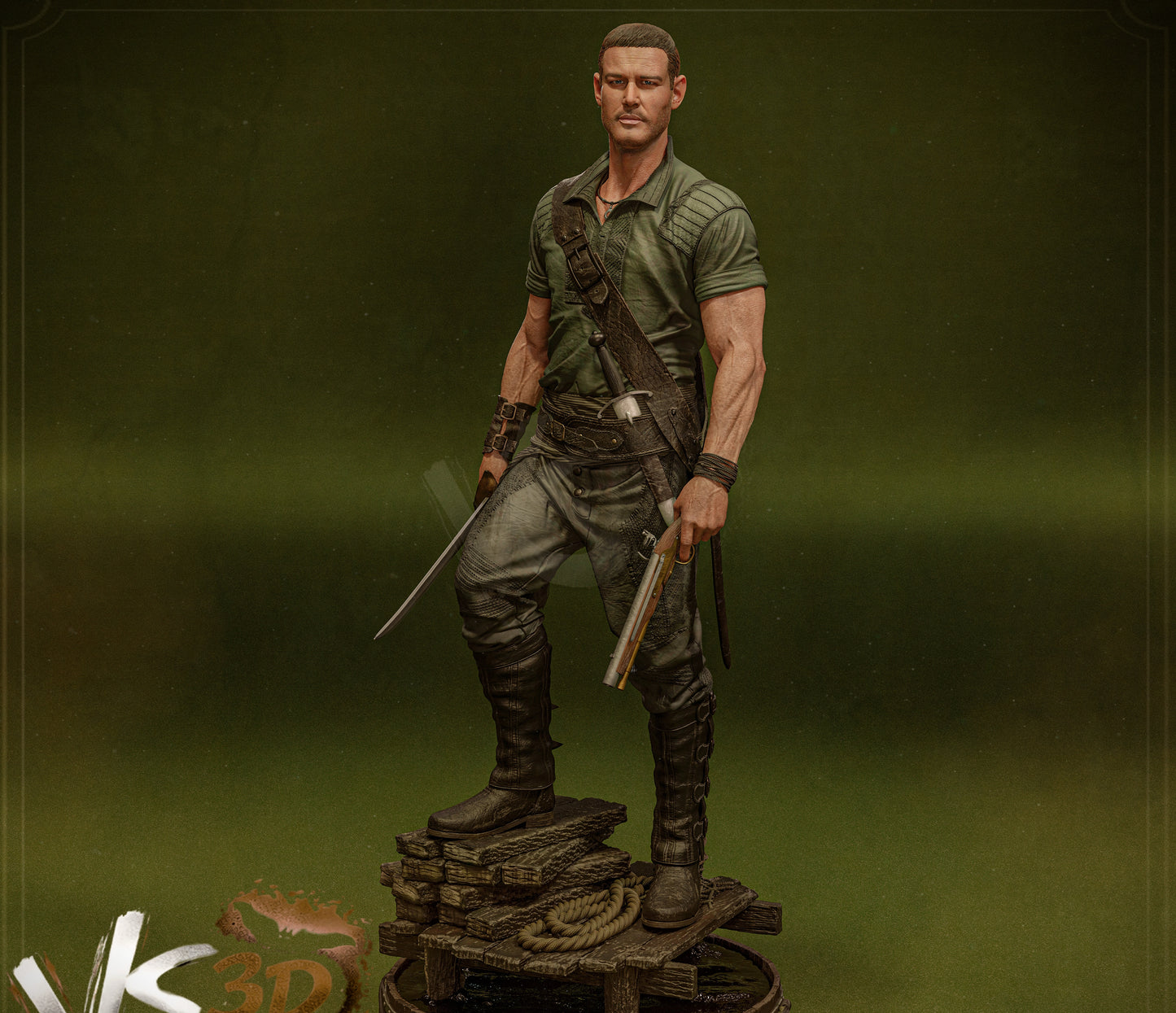 Billy Bones Sculpture (75mm to 500mm) - Unassembled/Unpainted/3D Print