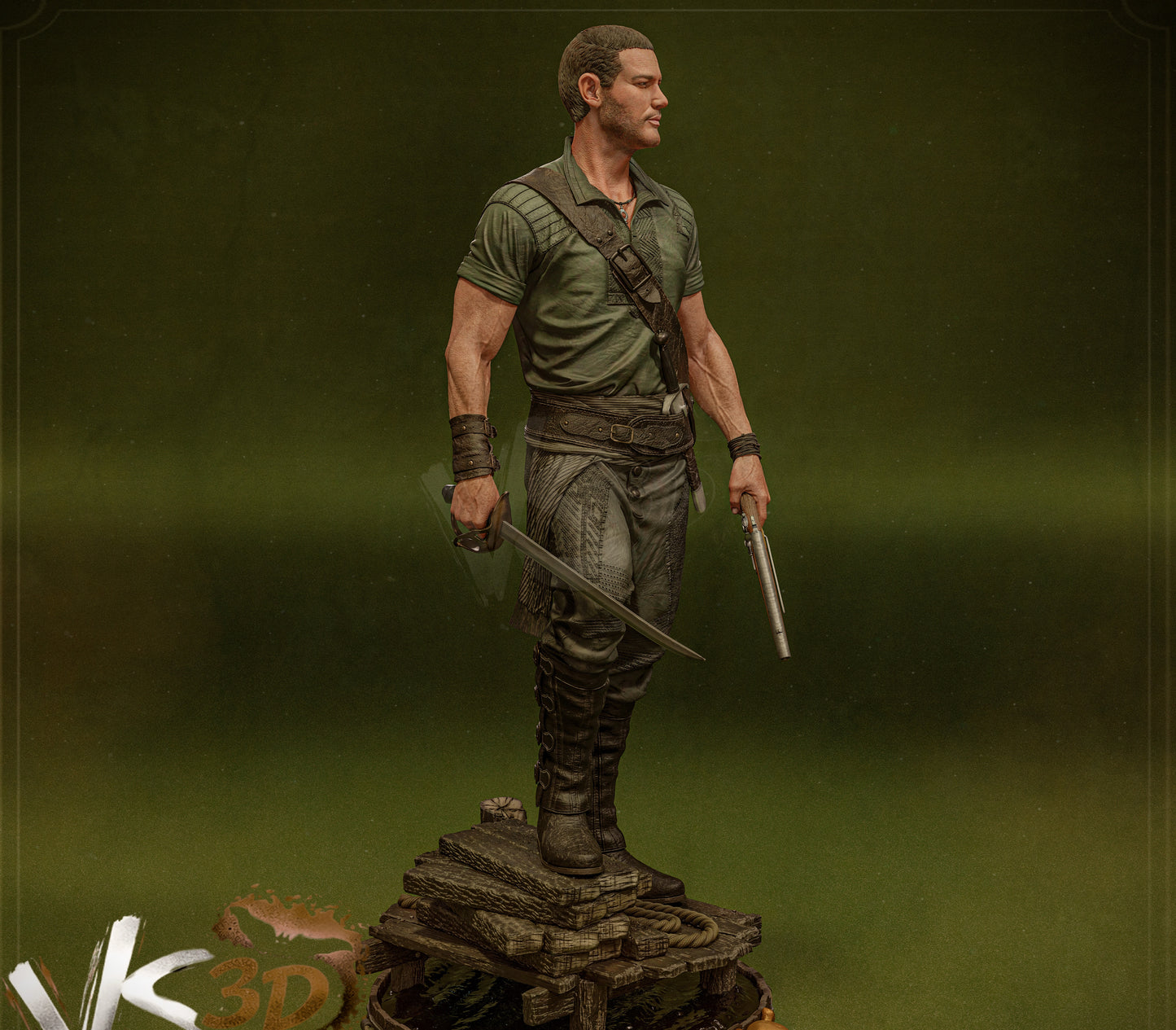 Billy Bones Sculpture (75mm to 500mm) - Unassembled/Unpainted/3D Print