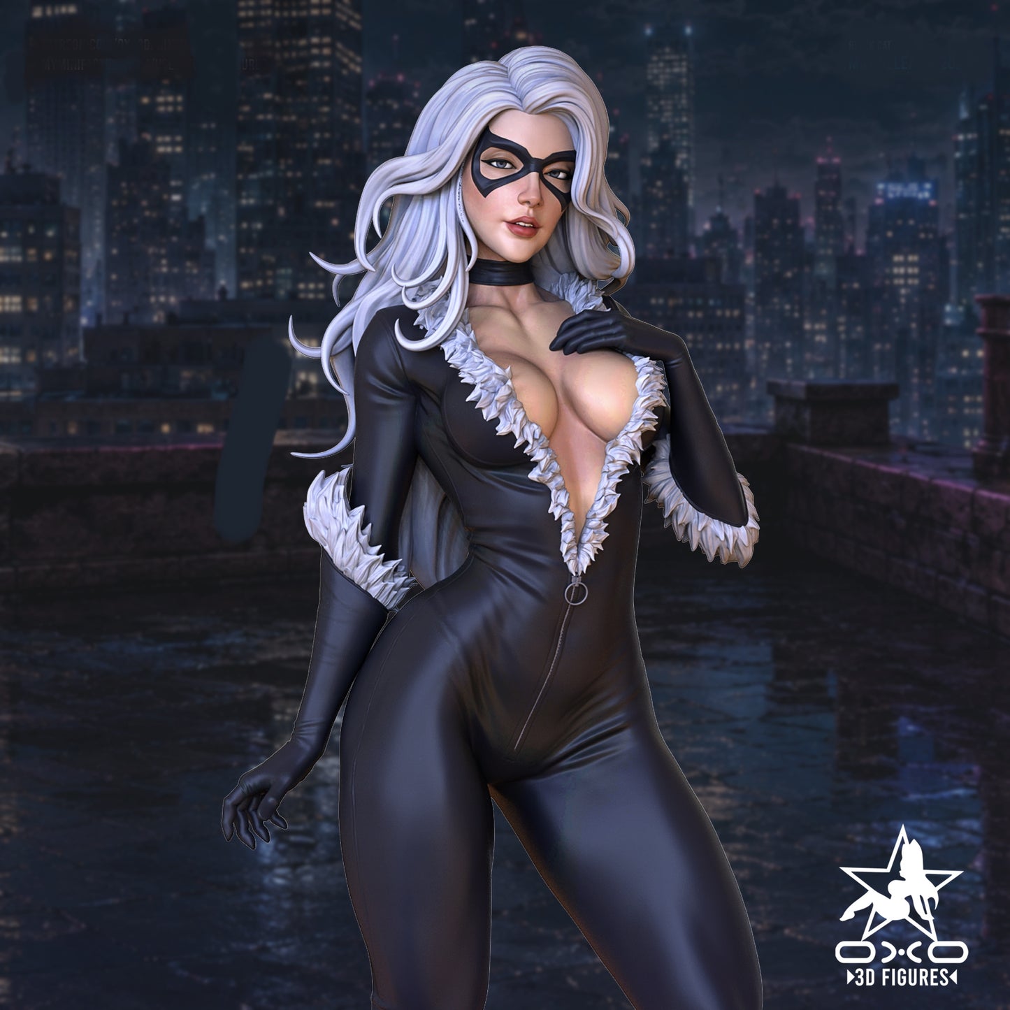Black Cat Sculpture (75mm to 500mm) - Unassembled/Unpainted/3D Print