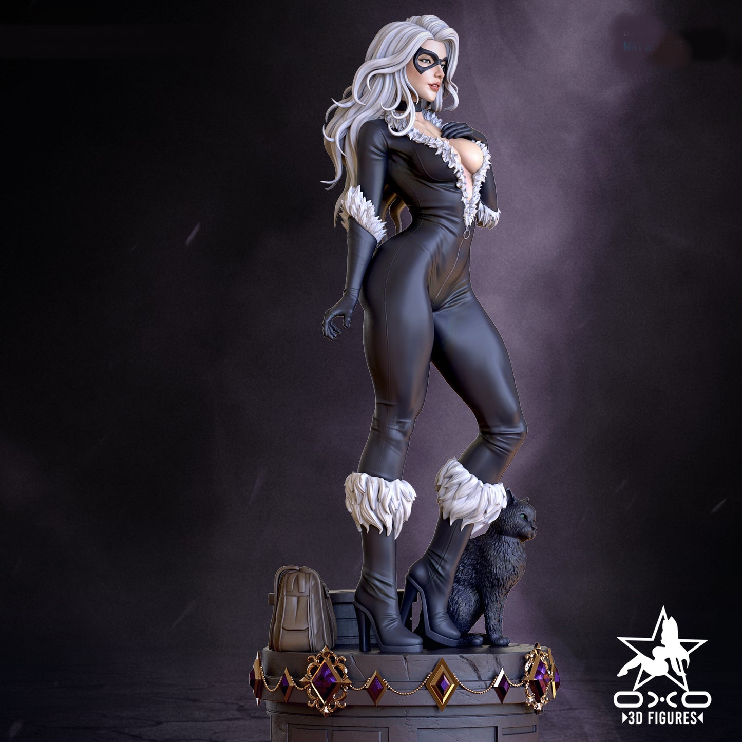 Black Cat Sculpture (75mm to 500mm) - Unassembled/Unpainted/3D Print