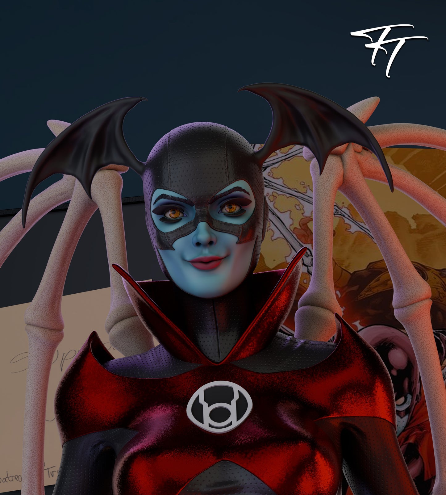 Bleez Red Lantern Sculpture (75mm to 500mm) - Unassembled/Unpainted/3D Print