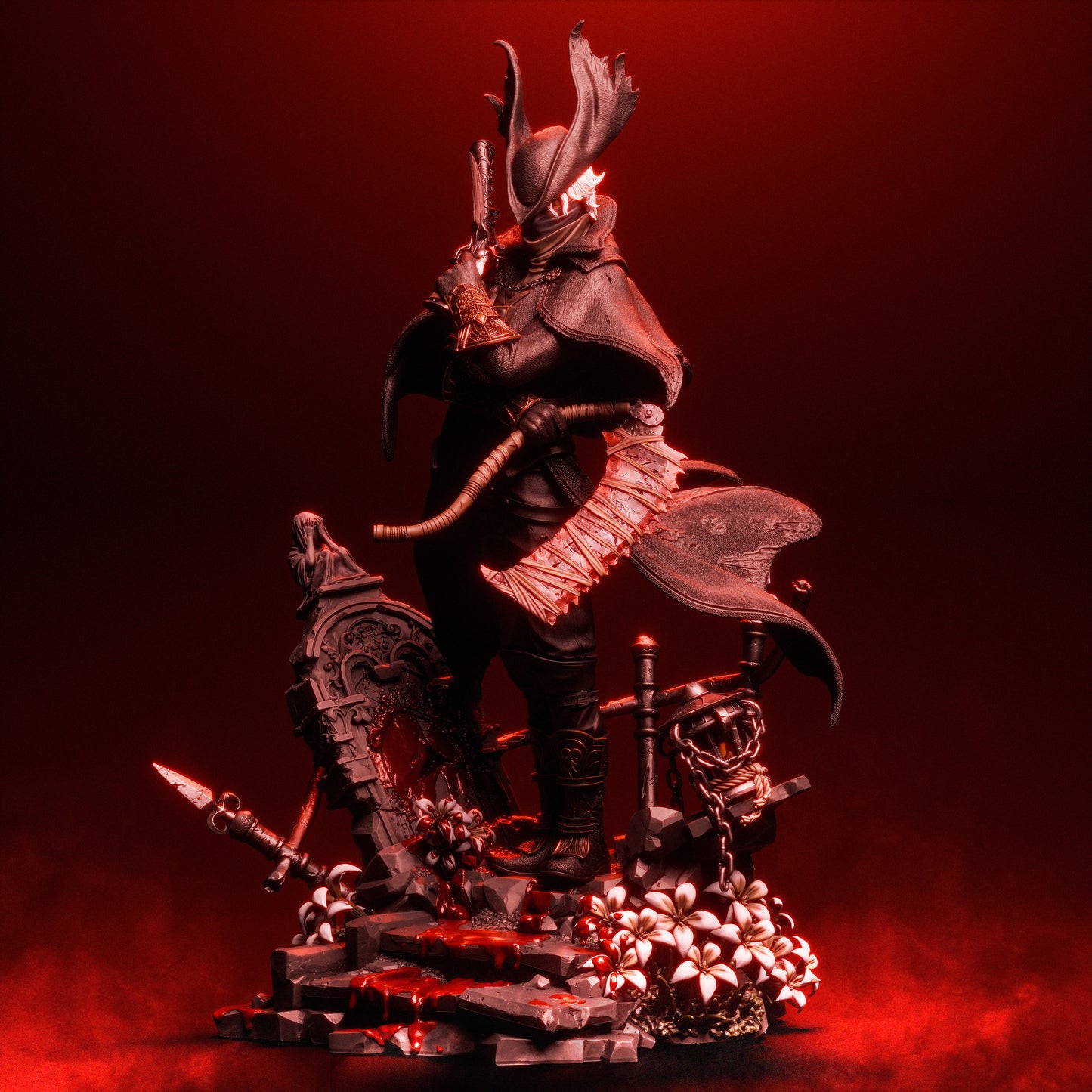The Hunter Sculpture (75mm to 500mm) - Unassembled/Unpainted/3D Print