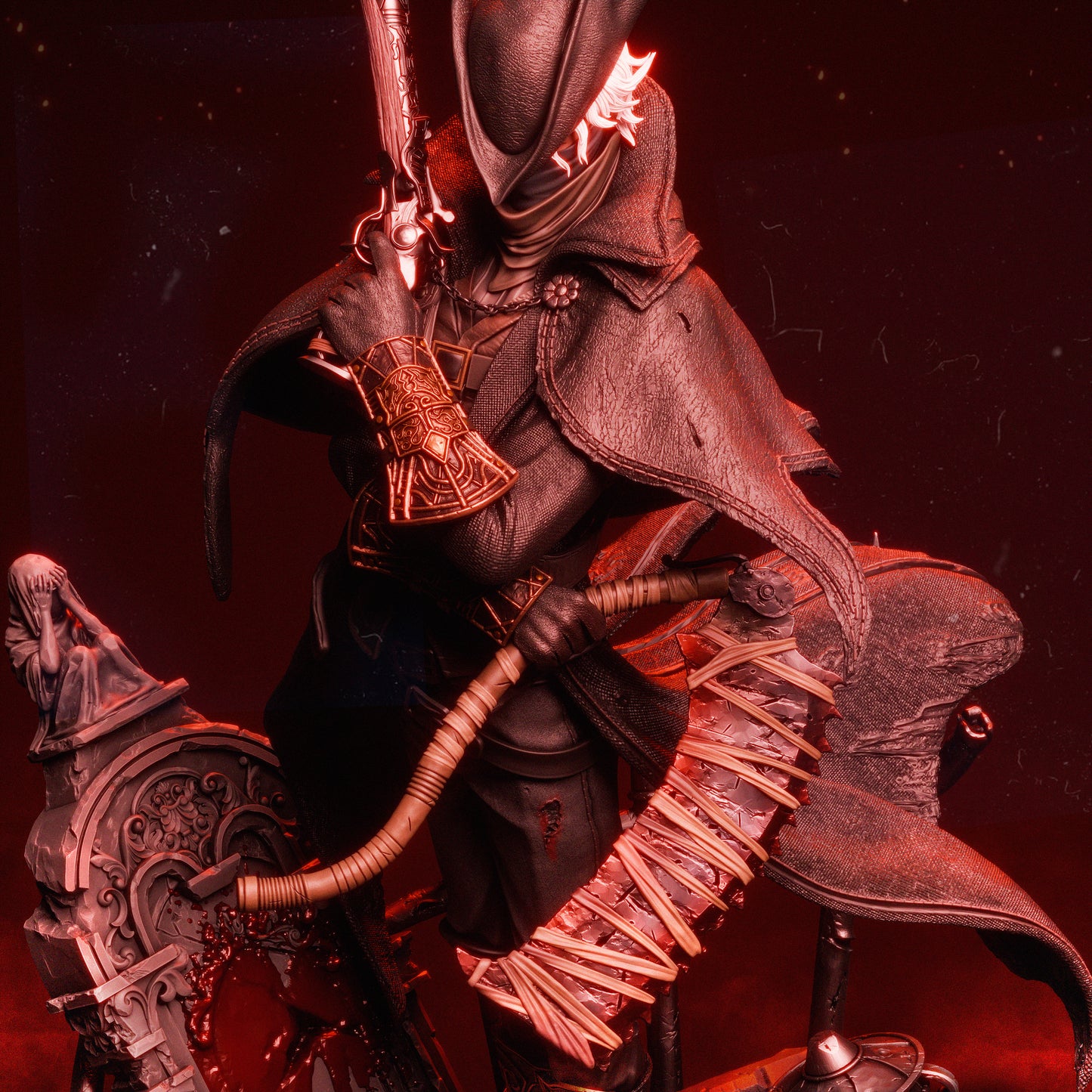 The Hunter Sculpture (75mm to 500mm) - Unassembled/Unpainted/3D Print