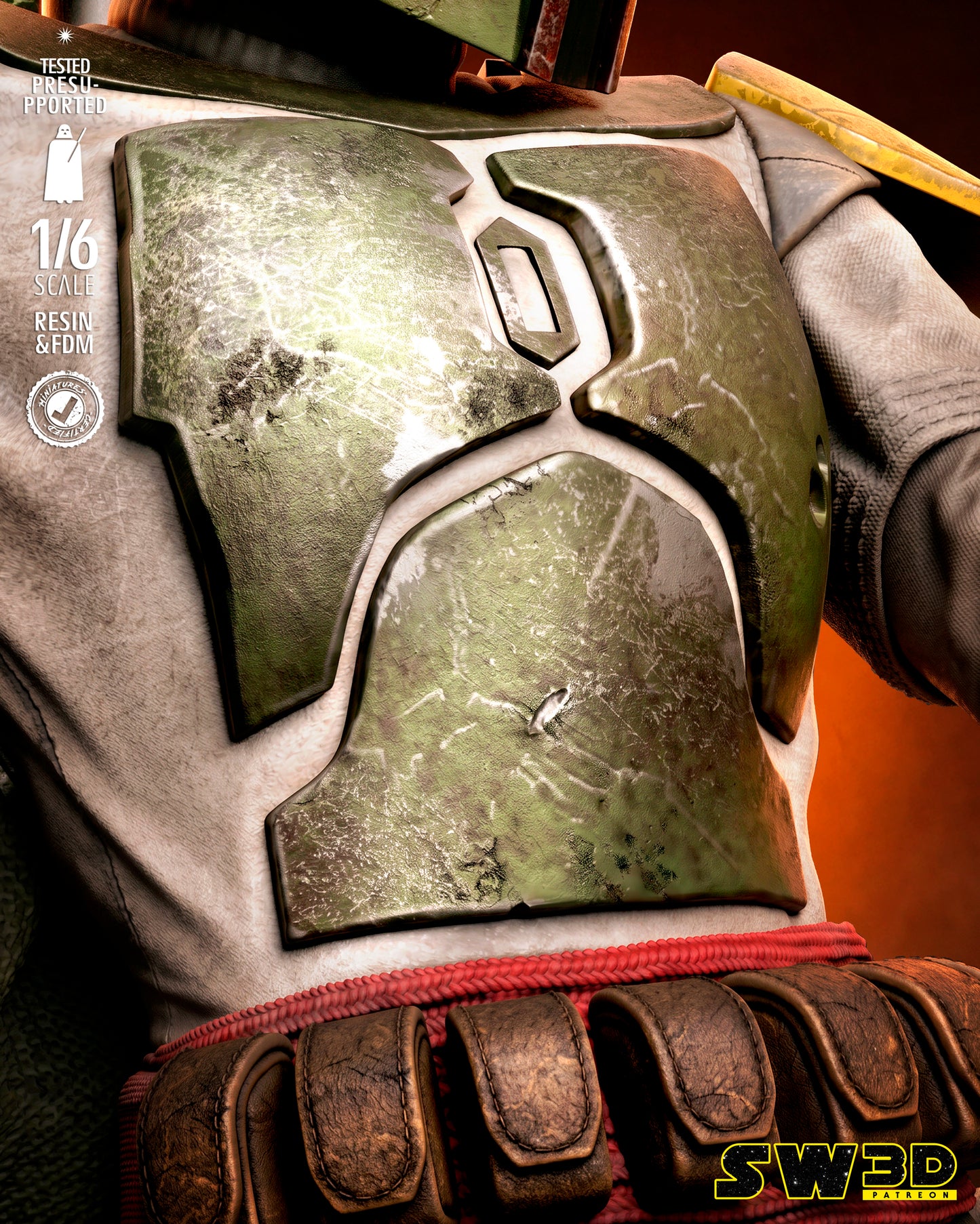 Boba Fett Sculpture (75mm to 500mm) - Unassembled/Unpainted/3D Print
