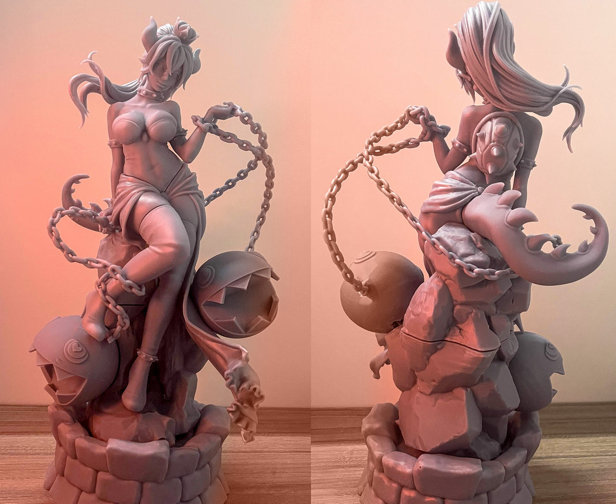 Bowsette SFW/NSFW Sculpture(75mm to 500mm) - Unassembled/Unpainted/3D Print