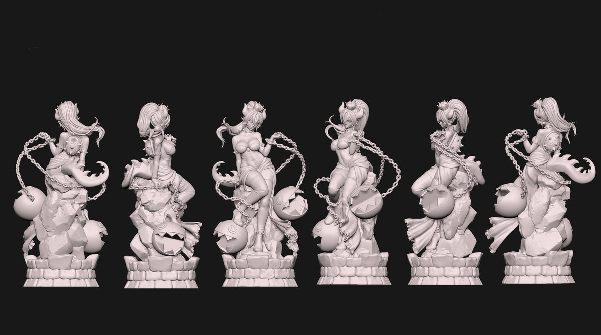 Bowsette SFW/NSFW Sculpture(75mm to 500mm) - Unassembled/Unpainted/3D Print