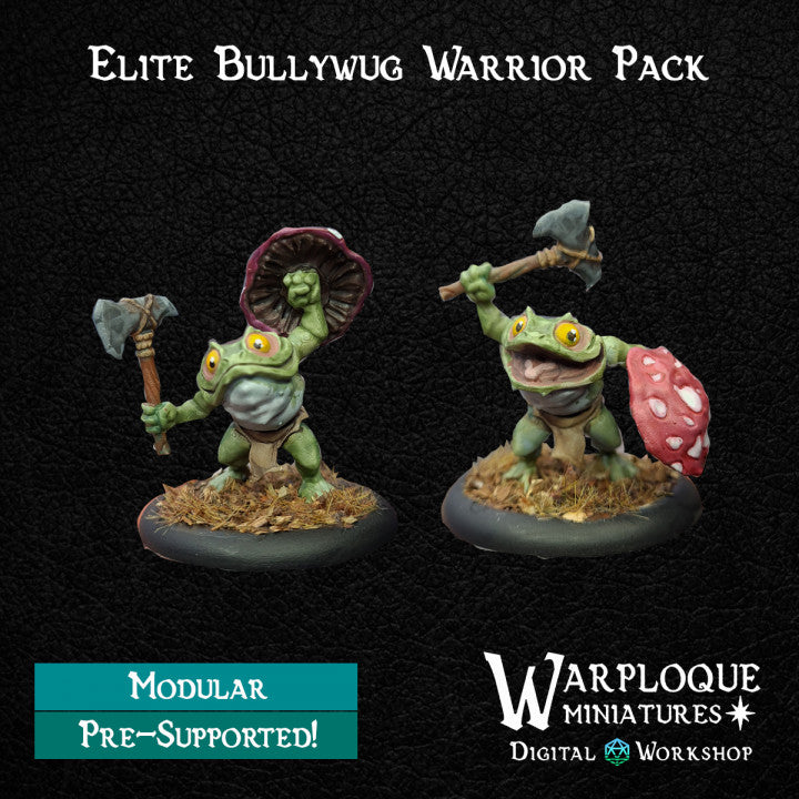 Bullywug Brigade Bundle - Dungeons and Dragons - by Warp Minis- Tabletop RPG Miniature - Roleplaying 3D Printed Fantasy Mini