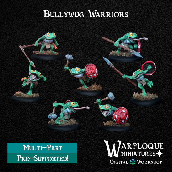 Bullywug Brigade Bundle - Dungeons and Dragons - by Warp Minis- Tabletop RPG Miniature - Roleplaying 3D Printed Fantasy Mini