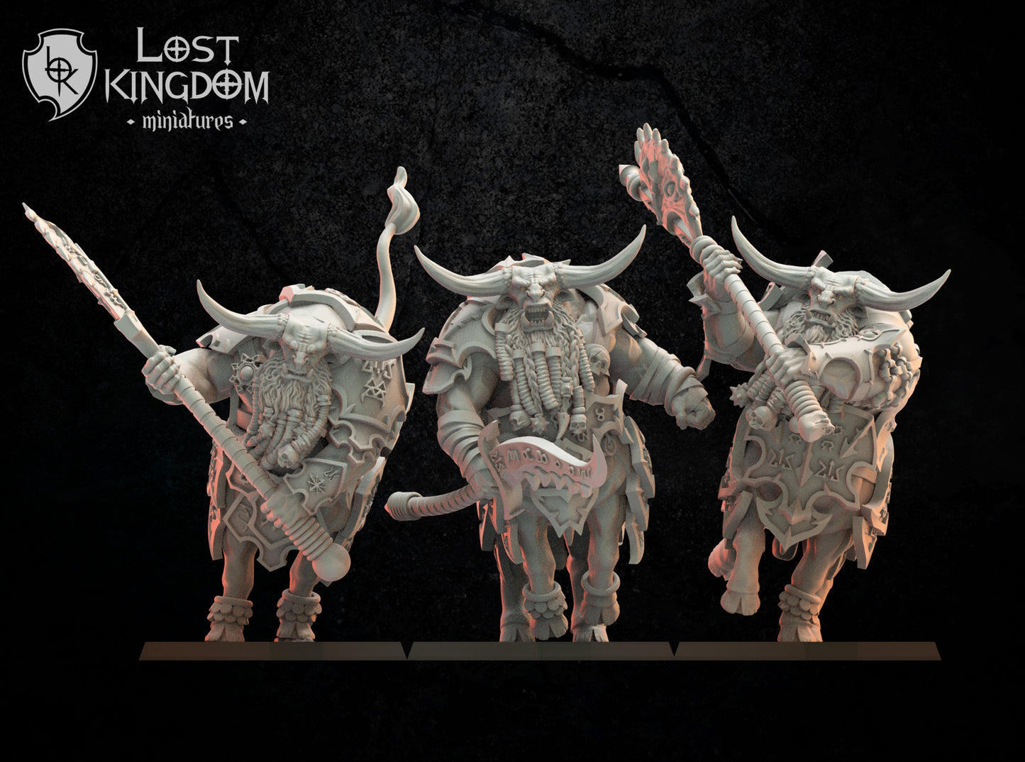 Chaos Dwarves BulThaurs Pose 2 - Compatible with Warhammer 40K - by Lost Kingdom - Tabletop RPG Miniature - Roleplaying 3D Printed Fantasy Mini