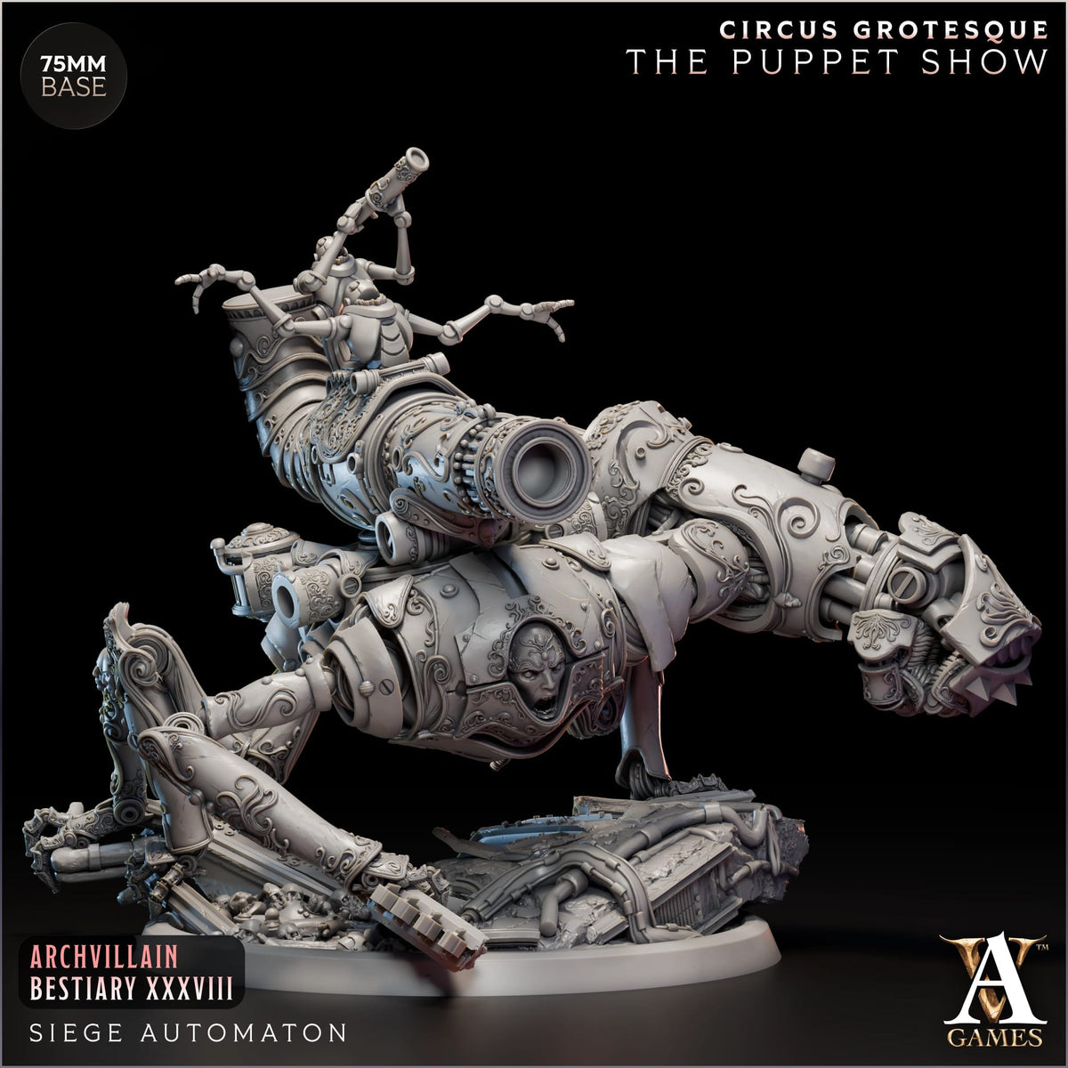 Siege Automaton - The Puppet Master - Circus Grotesque - TTRPG - Wargaming - Mordheim - Ravenloft - Dungeons and Dragons