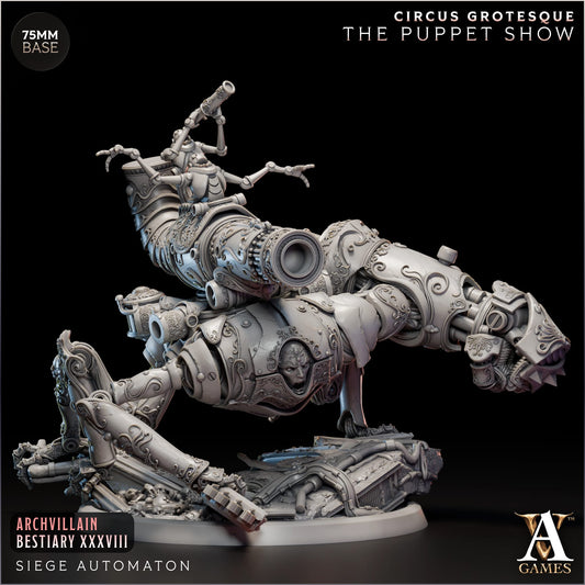 Automate de siège - Le Maître des marionnettes - Cirque grotesque - JDR - Wargaming - Mordheim - Ravenloft - Donjons et Dragons