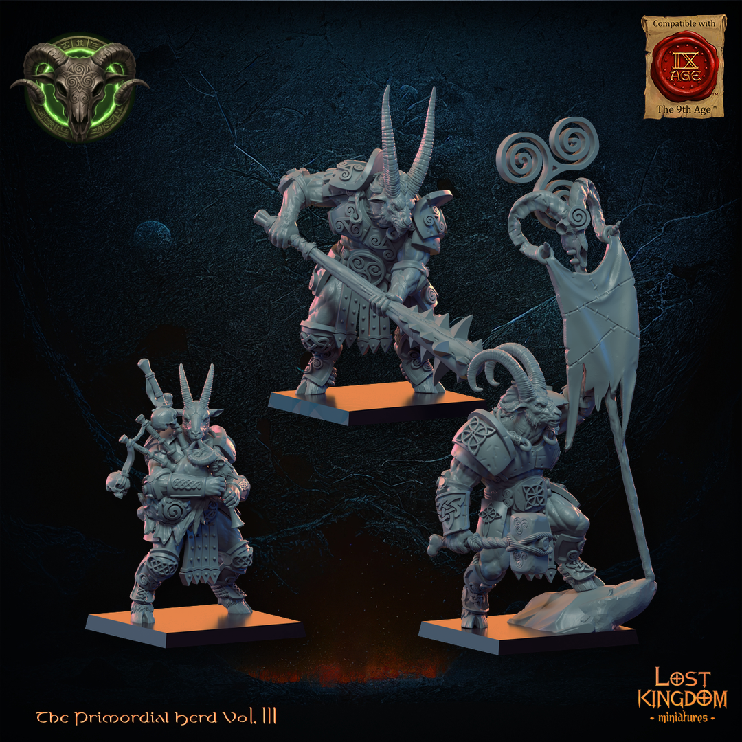 Longhorn Herd CG (x3) - Beast-Men - TTRPG - Wargaming - Dungeons and Dragons