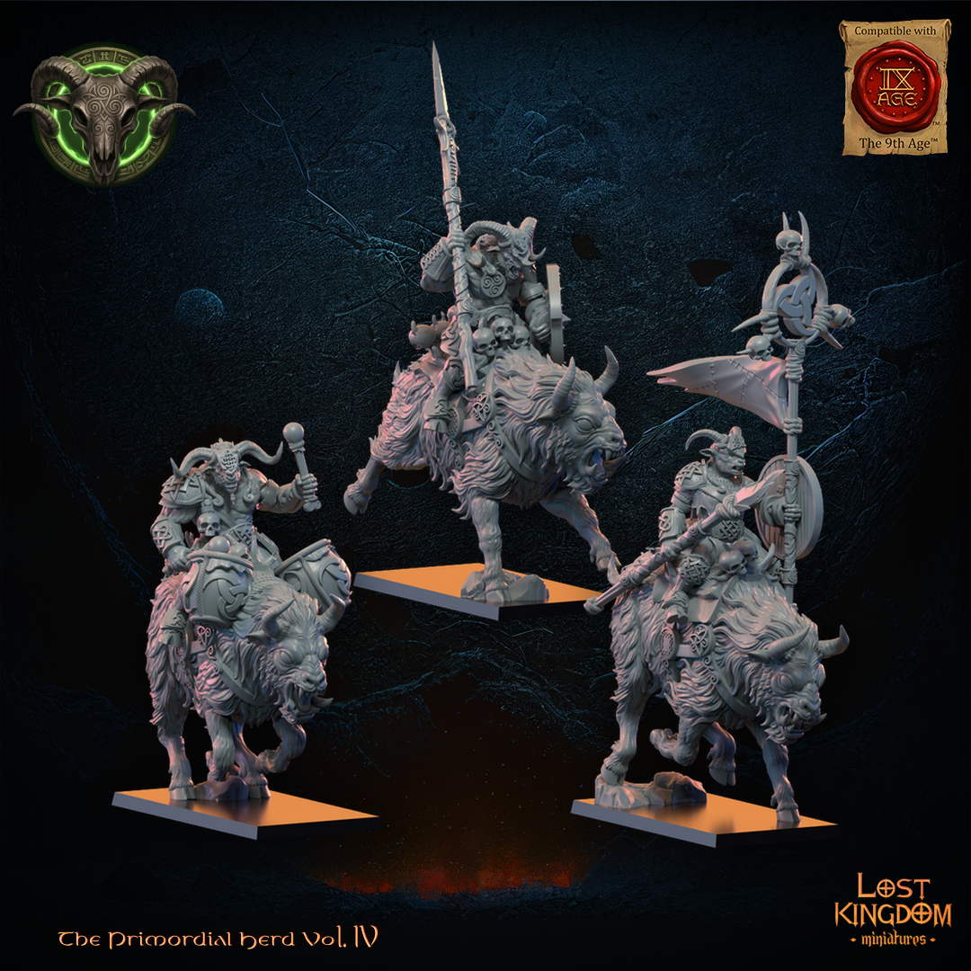 Wildhorn Riders CG (x3) - Primordial Herd - Beast-Men - TTRPG - Wargaming - Dungeons and Dragons