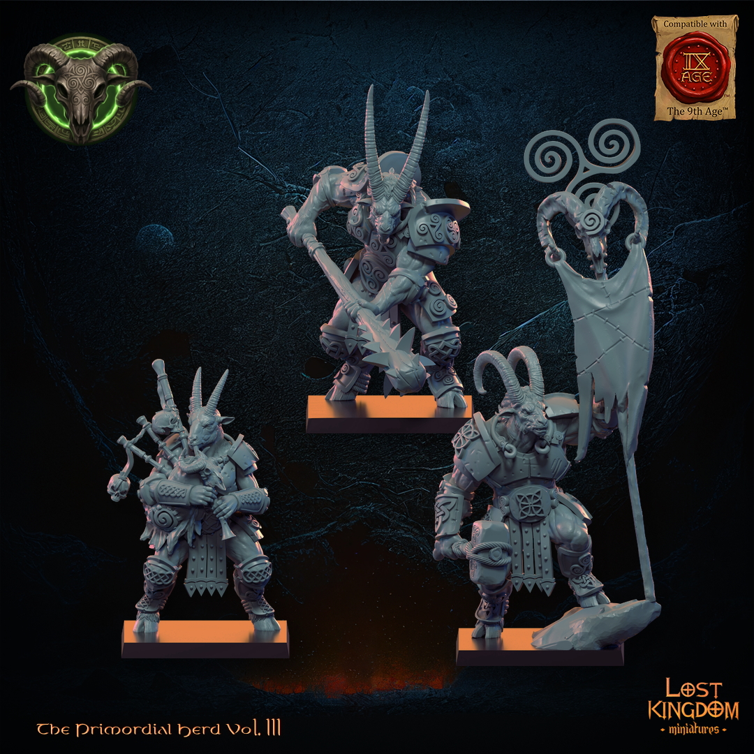 Longhorn Herd CG (x3) - Beast-Men - TTRPG - Wargaming - Dungeons and Dragons