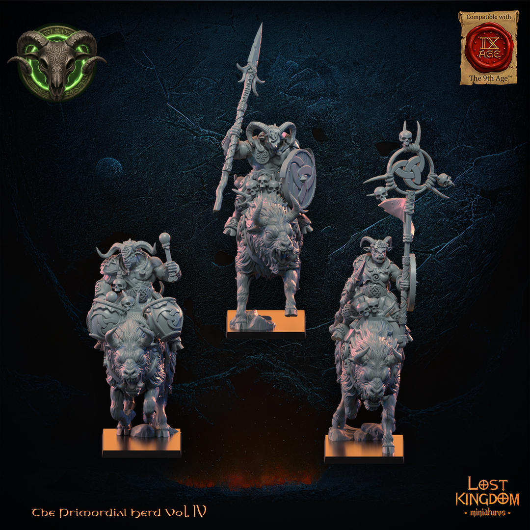Wildhorn Riders CG (x3) - Primordial Herd - Beast-Men - TTRPG - Wargaming - Dungeons and Dragons
