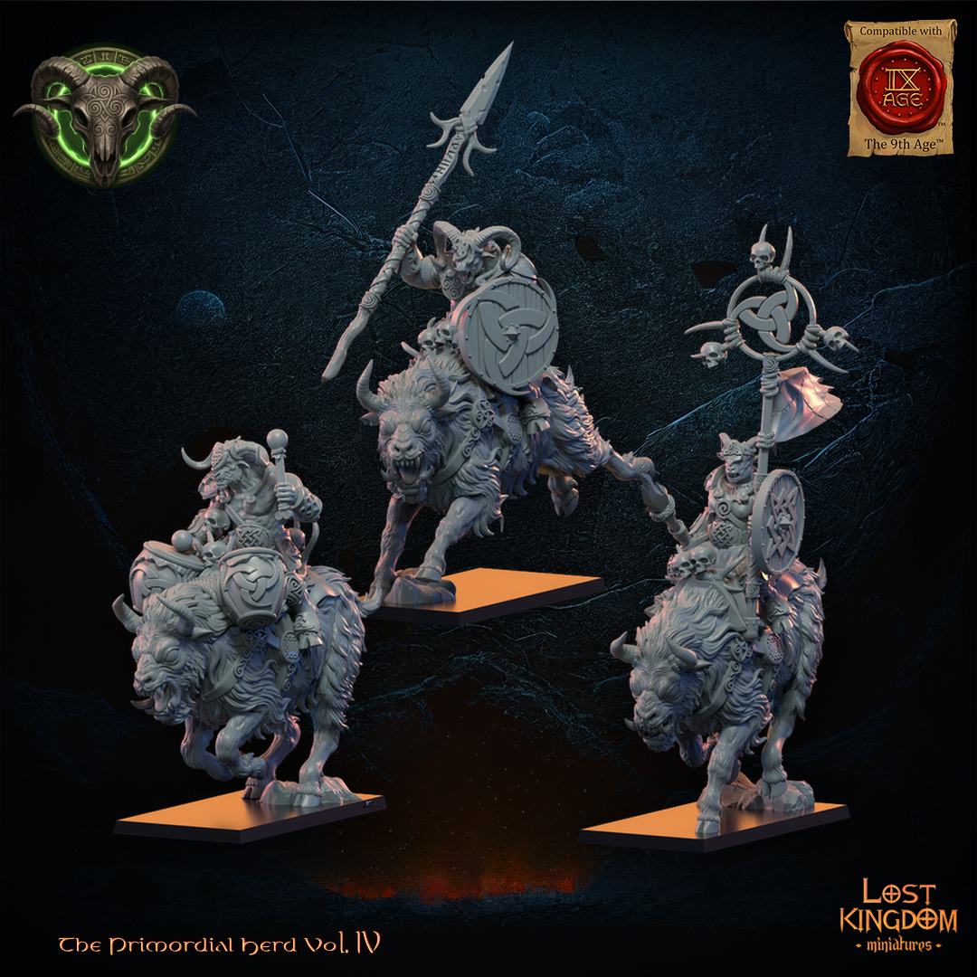 Wildhorn Riders CG (x3) - Primordial Herd - Beast-Men - TTRPG - Wargaming - Dungeons and Dragons