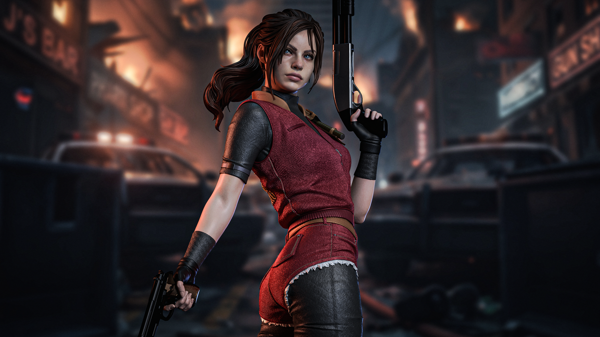 Claire Redfield Sculpture (75mm to 500mm) - Unassembled/Unpainted/3D Print