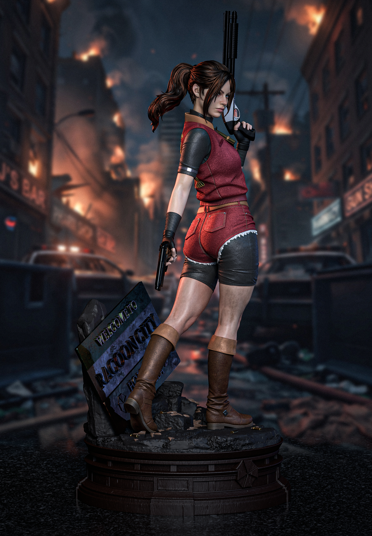 Claire Redfield Sculpture (75mm to 500mm) - Unassembled/Unpainted/3D Print