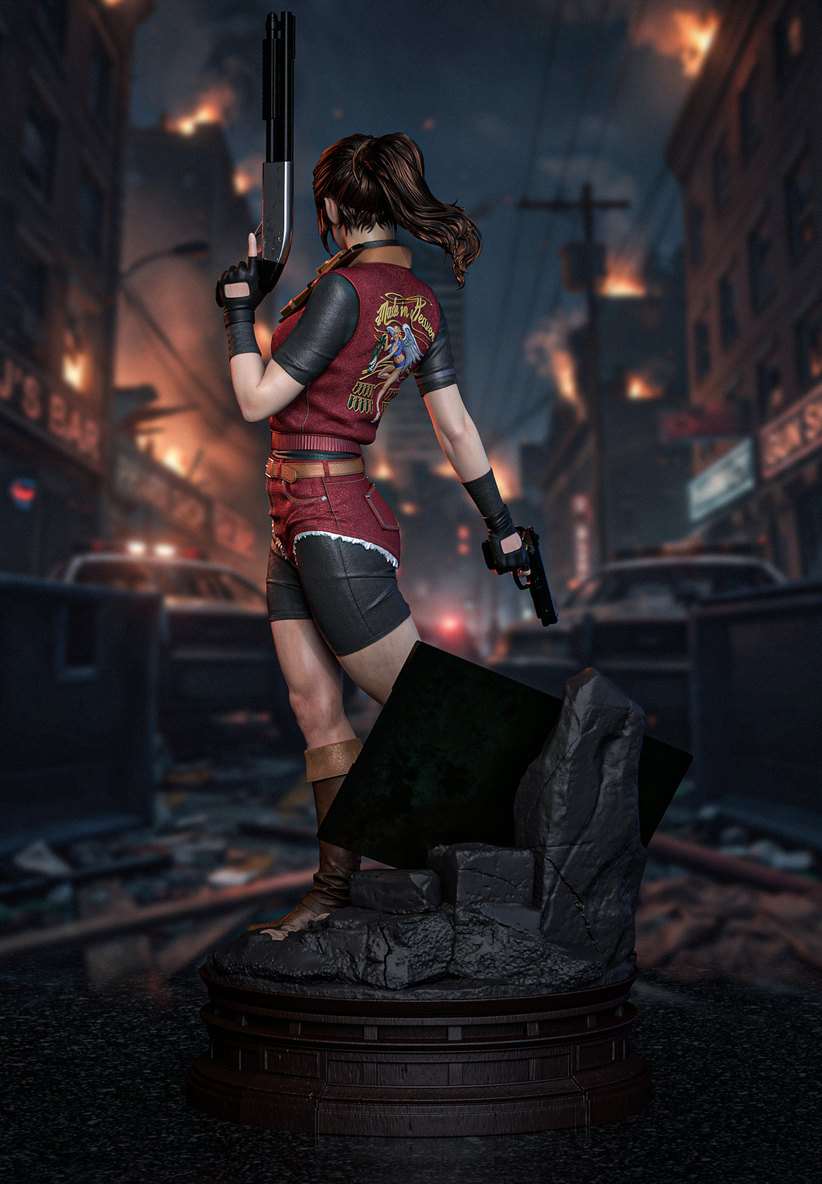 Claire Redfield Sculpture (75mm to 500mm) - Unassembled/Unpainted/3D Print
