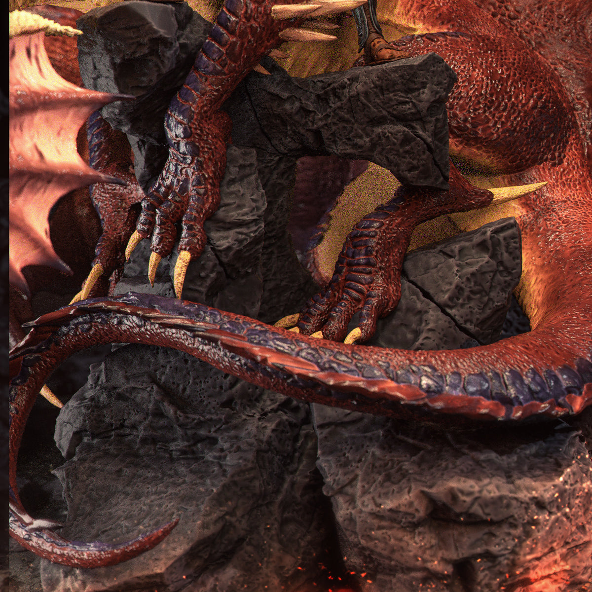 Lae’zel and her Dragon Diorama(75mm to 500mm) - Unassembled/Unpainted/3D Print