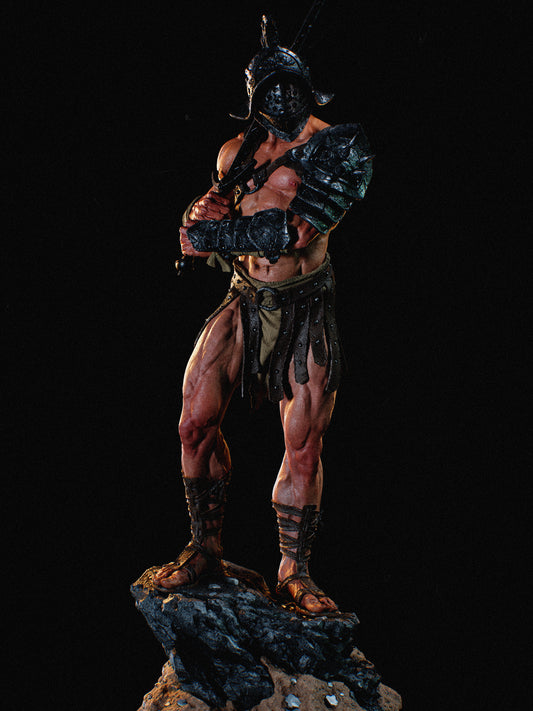 Gladiator Sculpture (75mm to 500mm) - Unassembled/Unpainted/3D Print