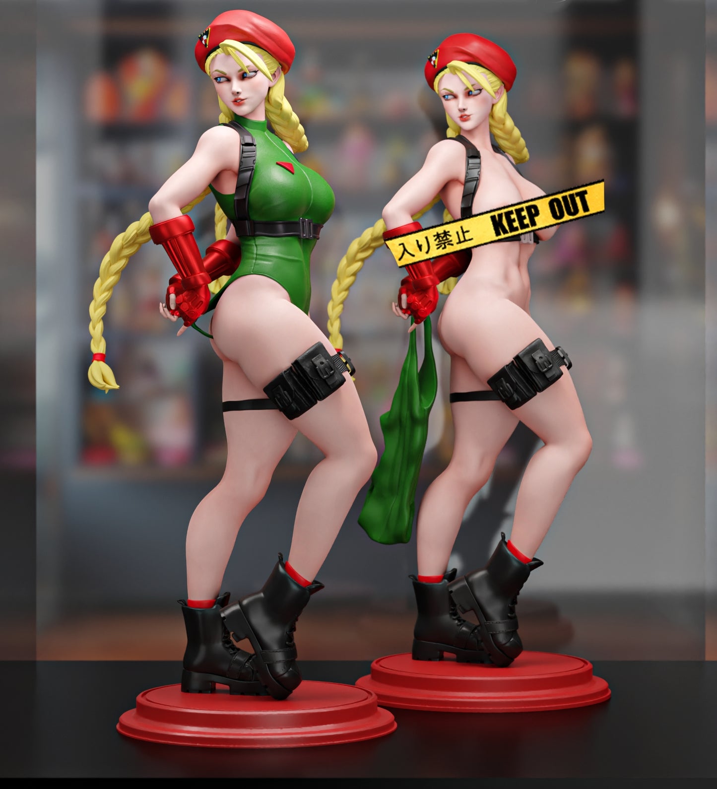 Cammy SFW/NSFW Sculpture (75mm to 500mm) - Unassembled/Unpainted/3D Print