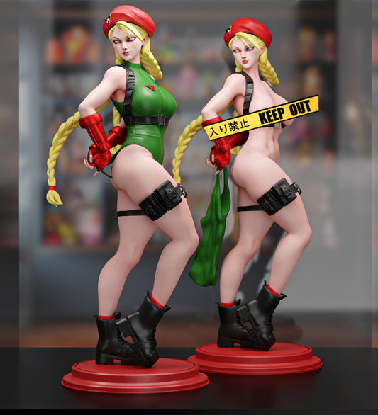 Cammy SFW/NSFW Sculpture (75mm to 500mm) - Unassembled/Unpainted/3D Print