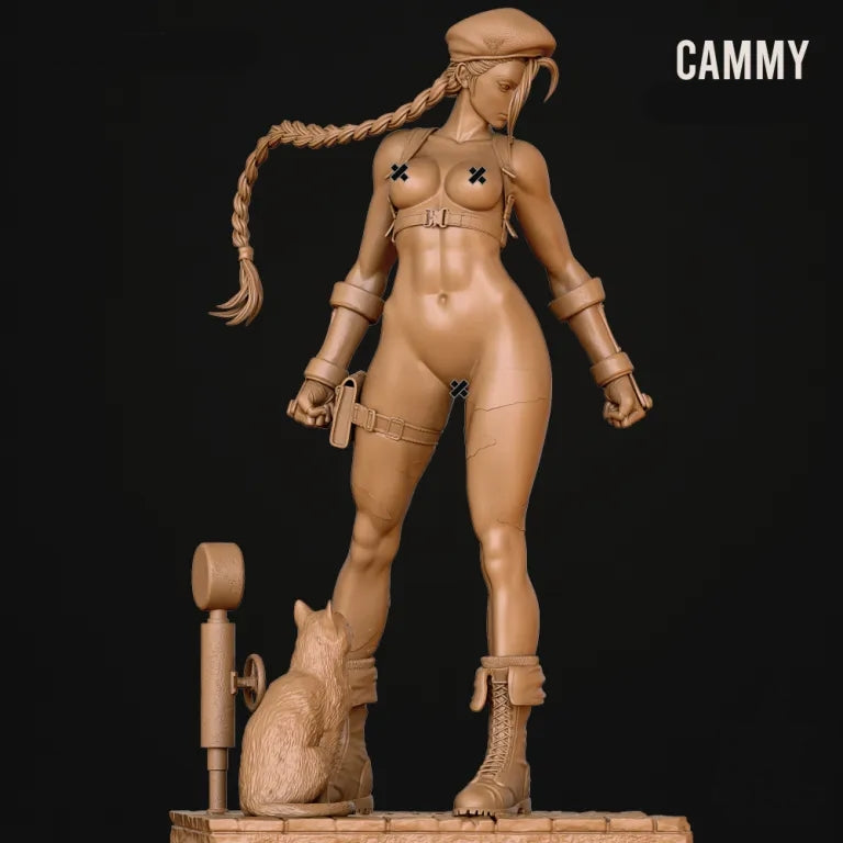 Cammy NSFW Sculpture (75mm - 300mm) Unpainted / Unassembled / 3D Printed