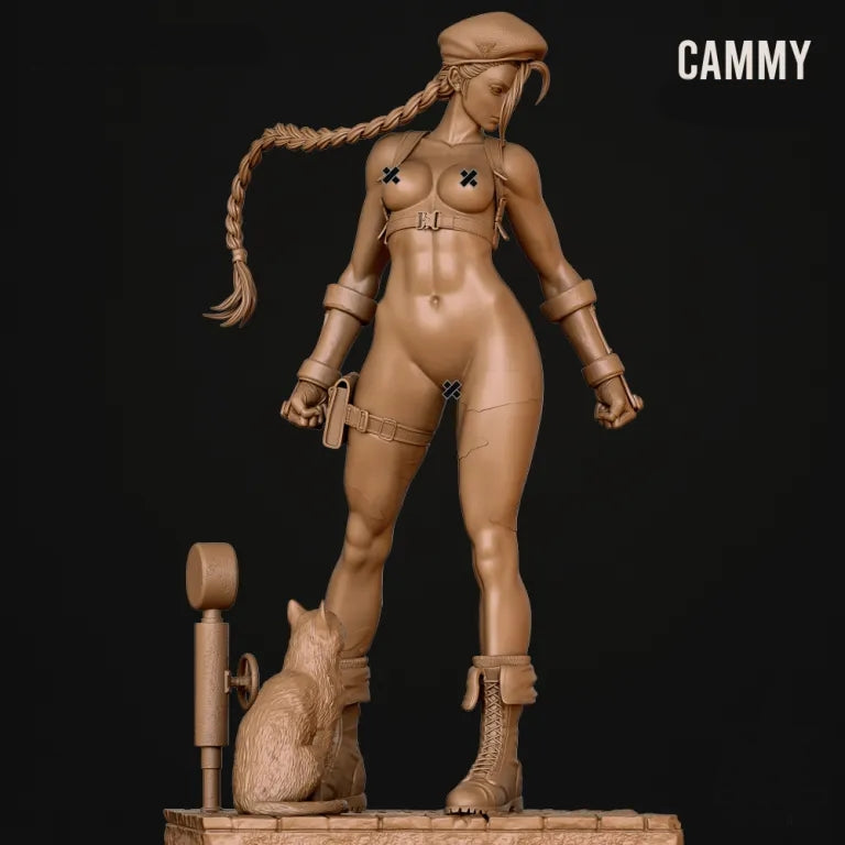 Cammy NSFW Sculpture (75mm - 300mm) Unpainted / Unassembled / 3D Printed