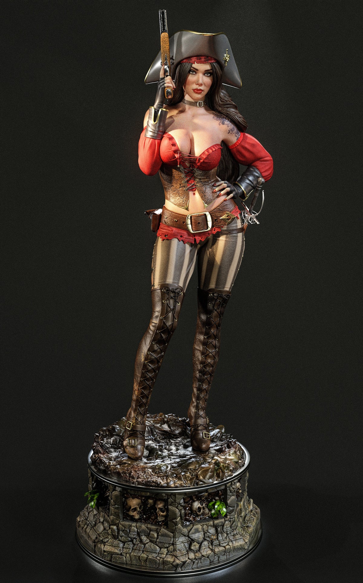 Capt. Rosa Veneno Sculpture (75mm to 500mm) - Unassembled/Unpainted/3D Print