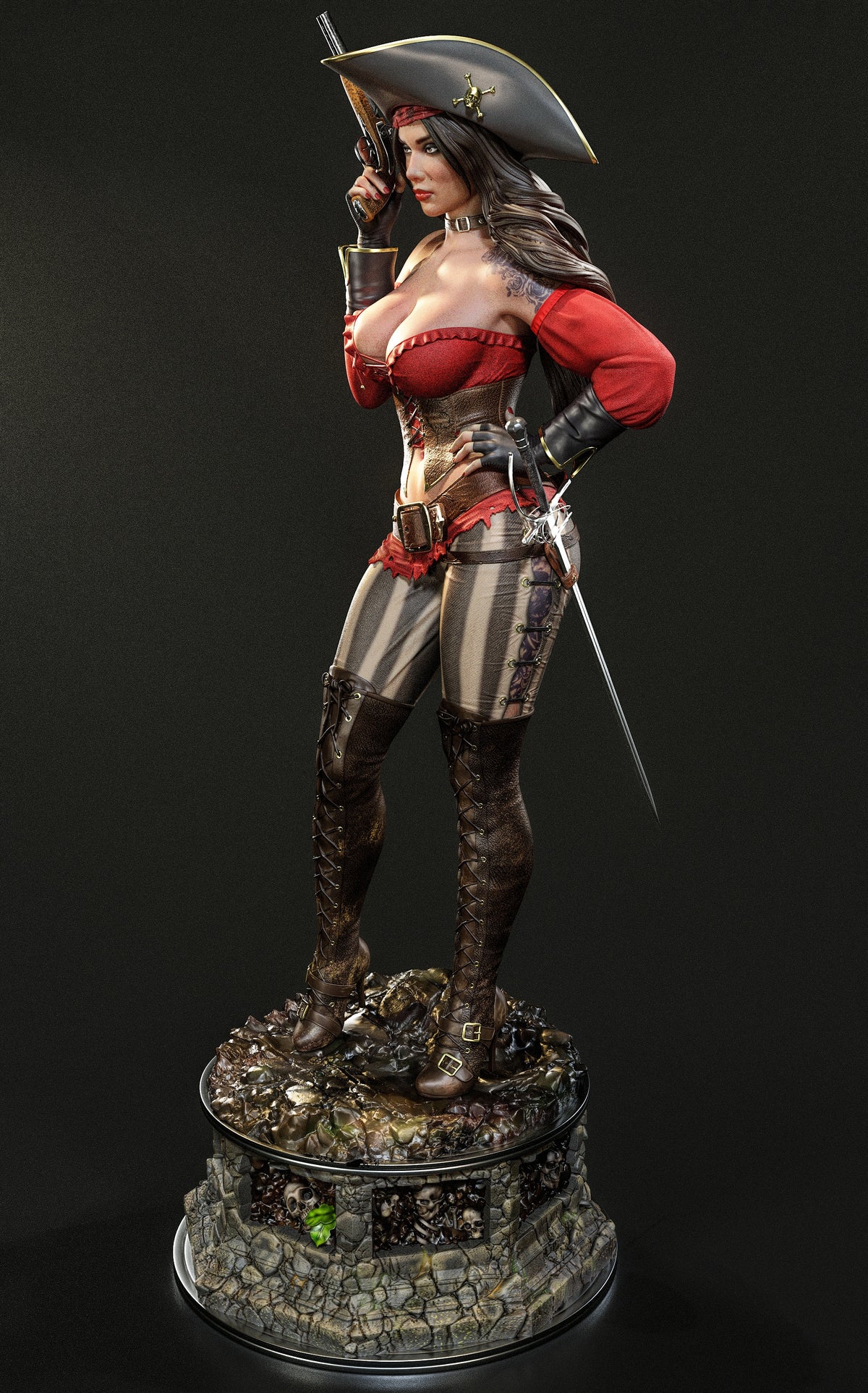 Capt. Rosa Veneno Sculpture (75mm to 500mm) - Unassembled/Unpainted/3D Print