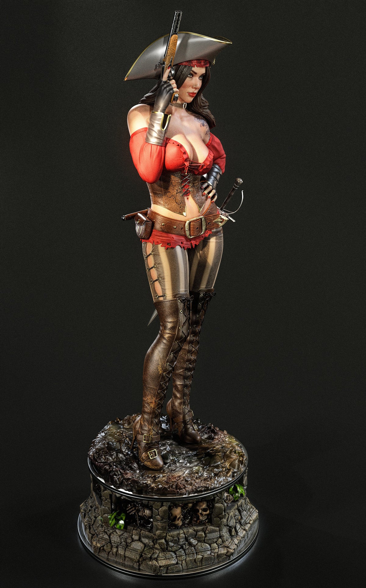 Capt. Rosa Veneno Sculpture (75mm to 500mm) - Unassembled/Unpainted/3D Print