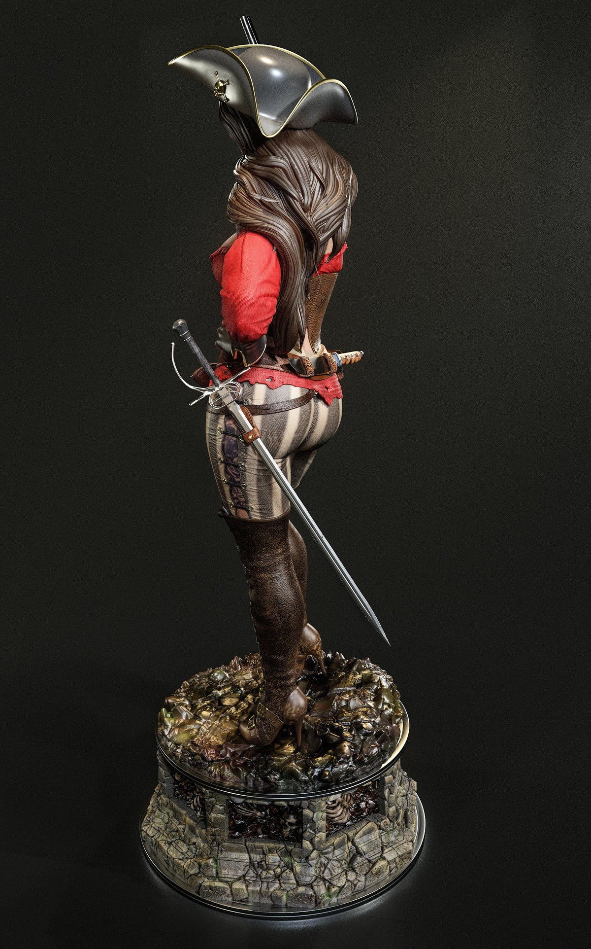 Capt. Rosa Veneno Sculpture (75mm to 500mm) - Unassembled/Unpainted/3D Print