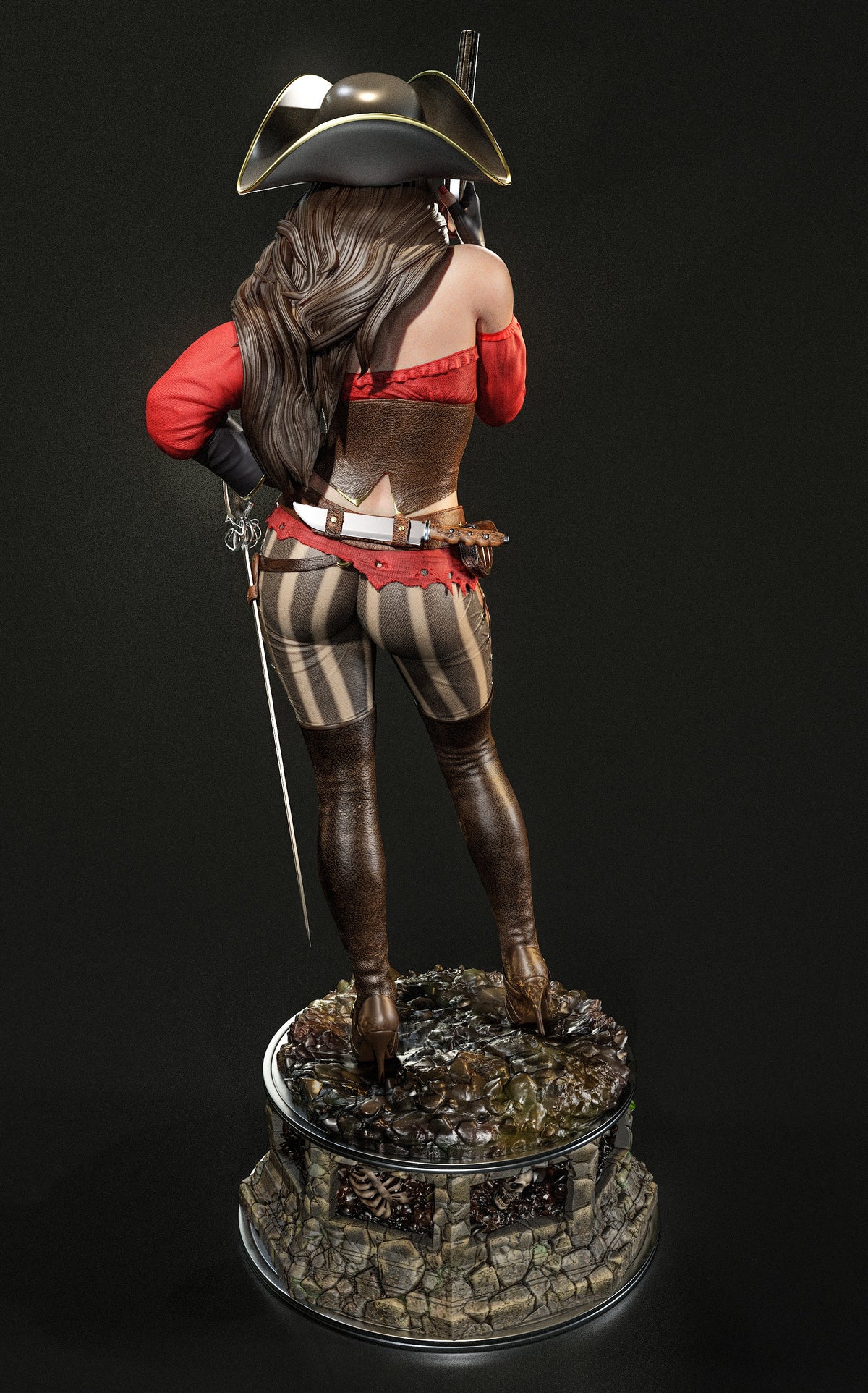 Capt. Rosa Veneno Sculpture (75mm to 500mm) - Unassembled/Unpainted/3D Print