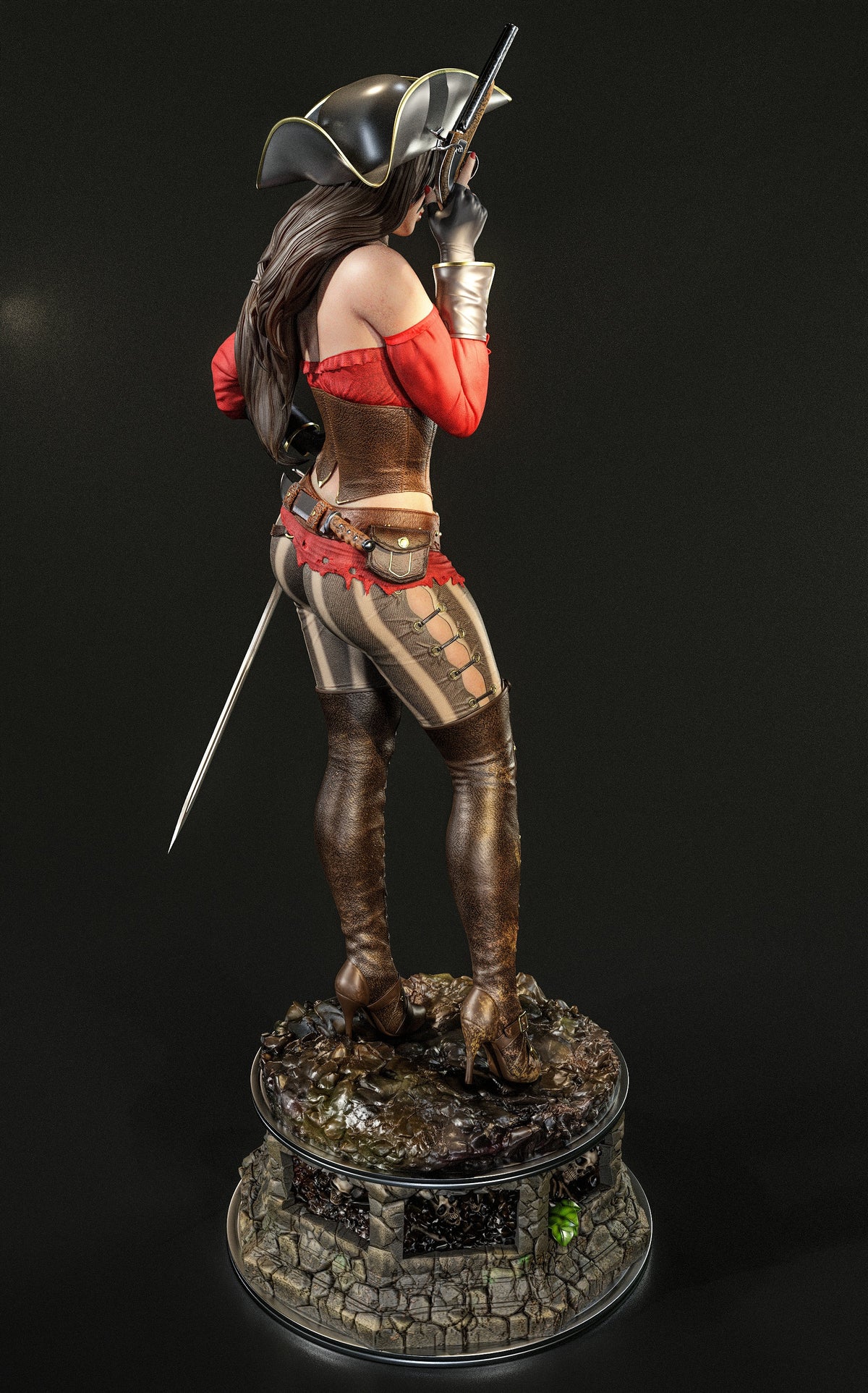 Capt. Rosa Veneno Sculpture (75mm to 500mm) - Unassembled/Unpainted/3D Print