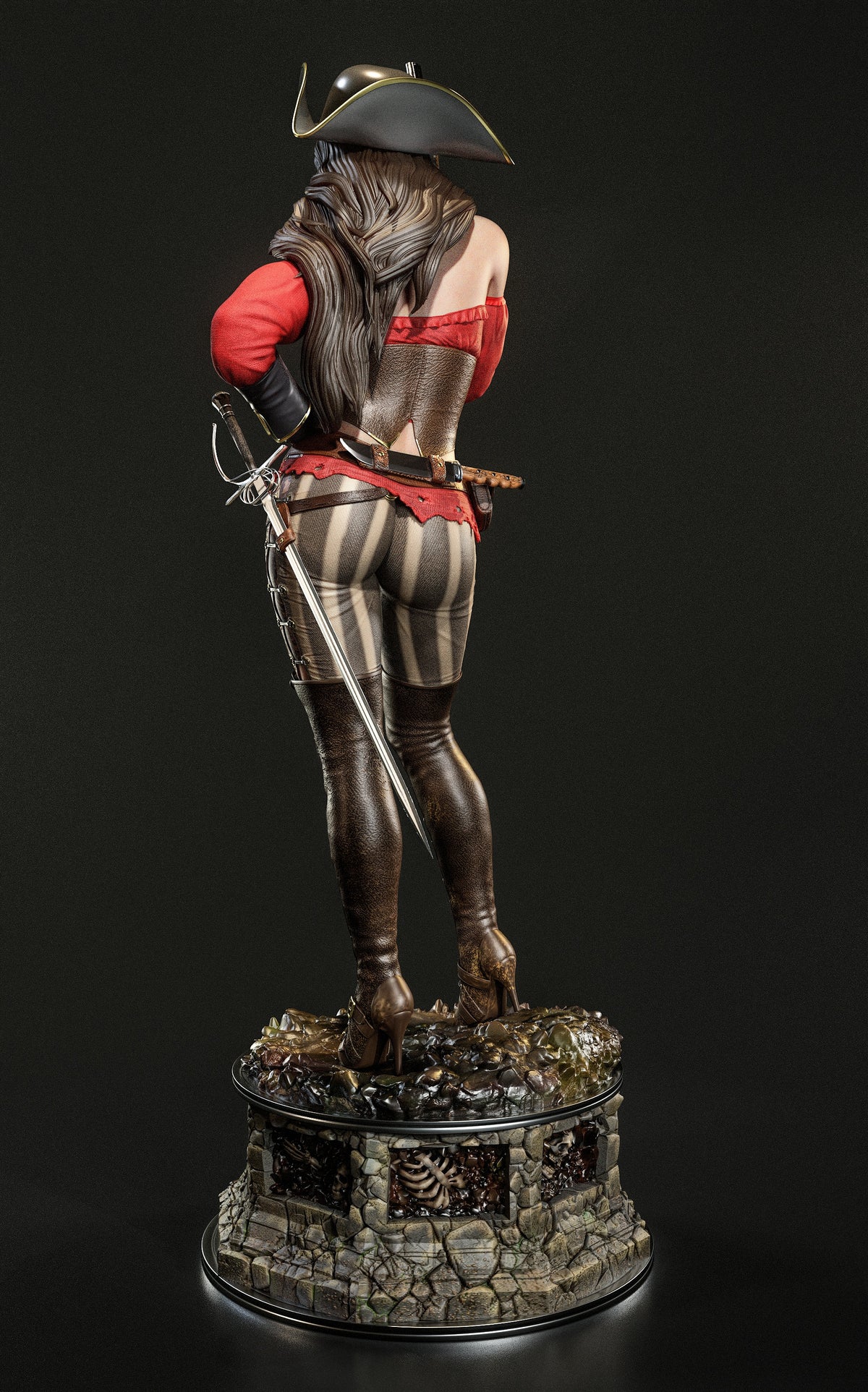 Capt. Rosa Veneno Sculpture (75mm to 500mm) - Unassembled/Unpainted/3D Print
