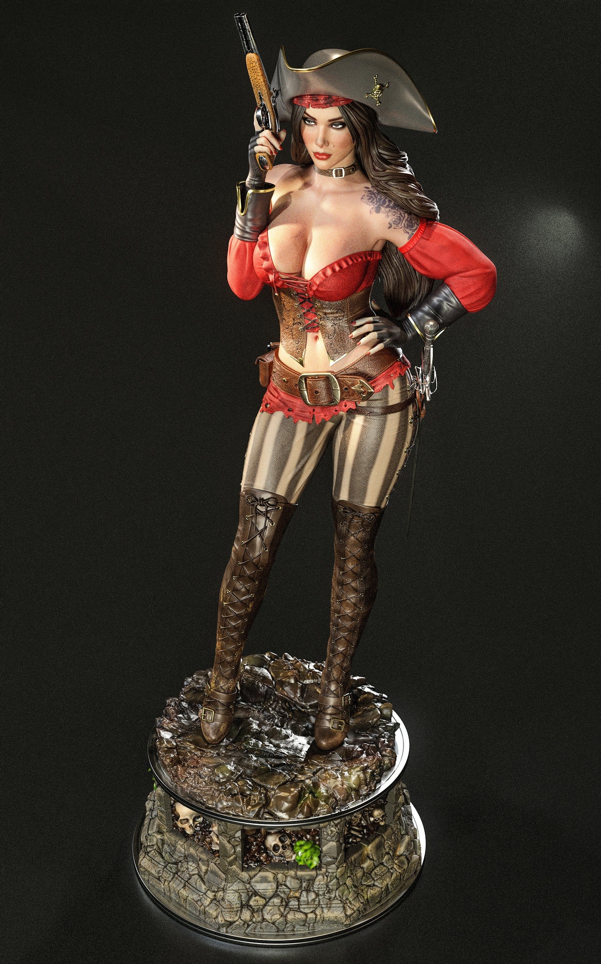 Capt. Rosa Veneno Sculpture (75mm to 500mm) - Unassembled/Unpainted/3D Print