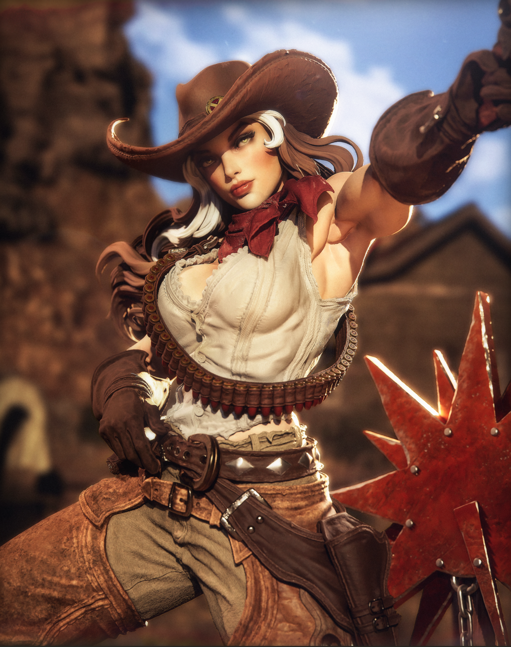 Cowgirl Rogue Sculpture(75mm to 500mm) - Unassembled/Unpainted/3D Print