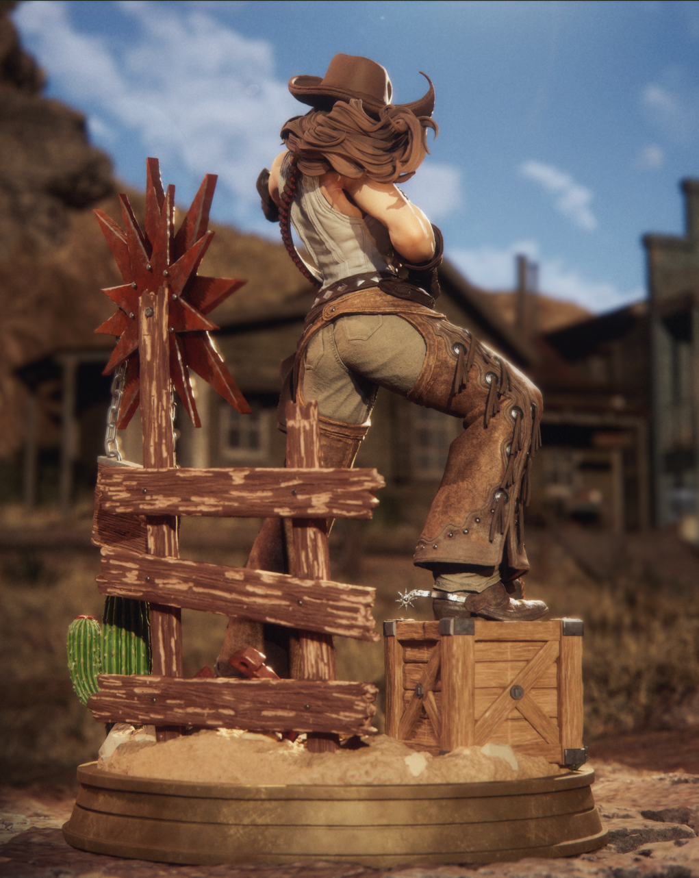Cowgirl Rogue Sculpture(75mm to 500mm) - Unassembled/Unpainted/3D Print