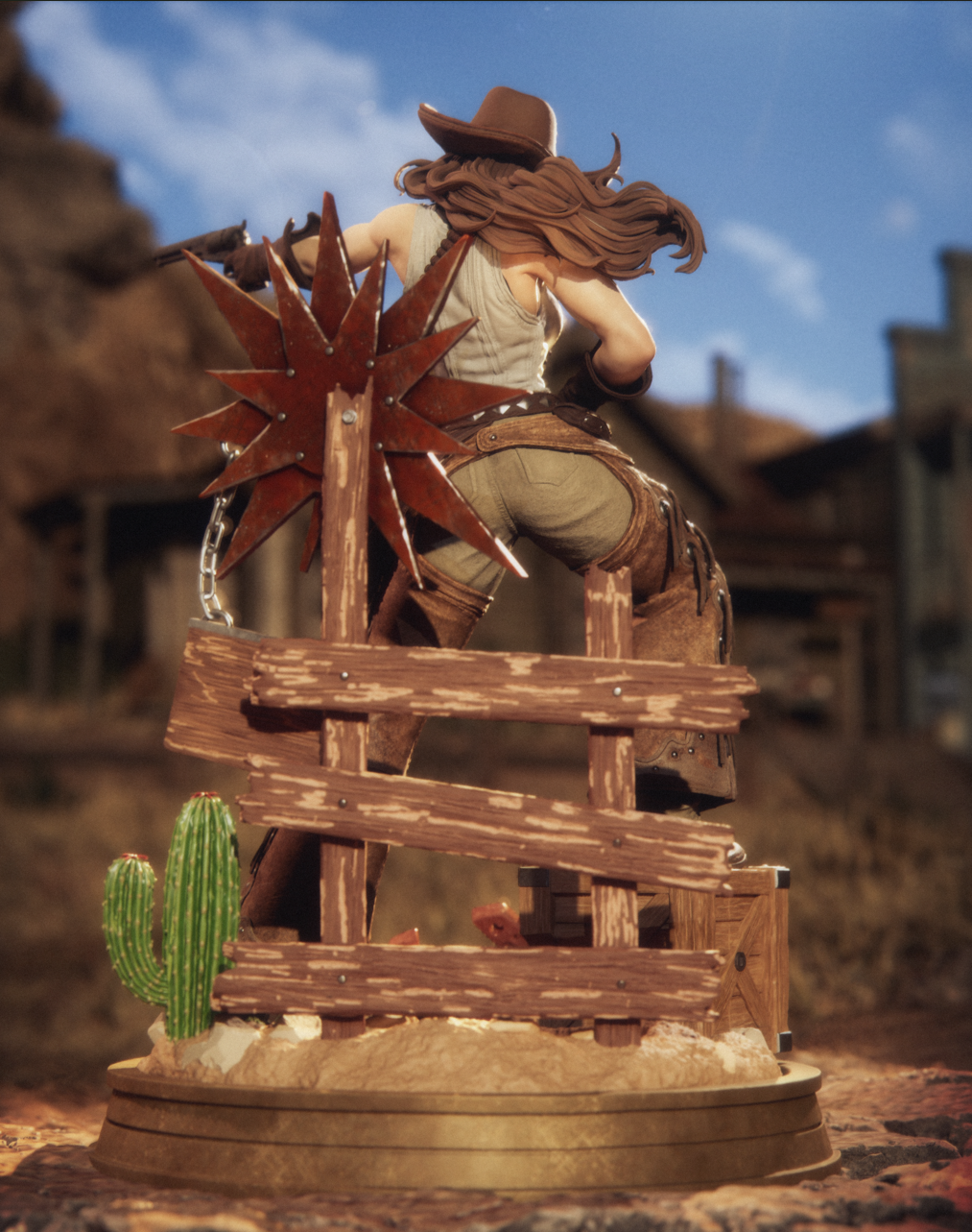 Cowgirl Rogue Sculpture(75mm to 500mm) - Unassembled/Unpainted/3D Print