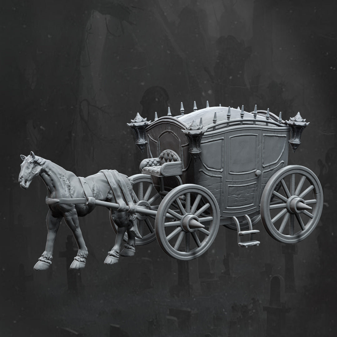 Carriage - Dungeons and Dragons - Lord of the Rings - RPG Miniatures - by Monolith Arts - Tabletop RPG Miniature - Roleplaying 3D Printed Fantasy Mini