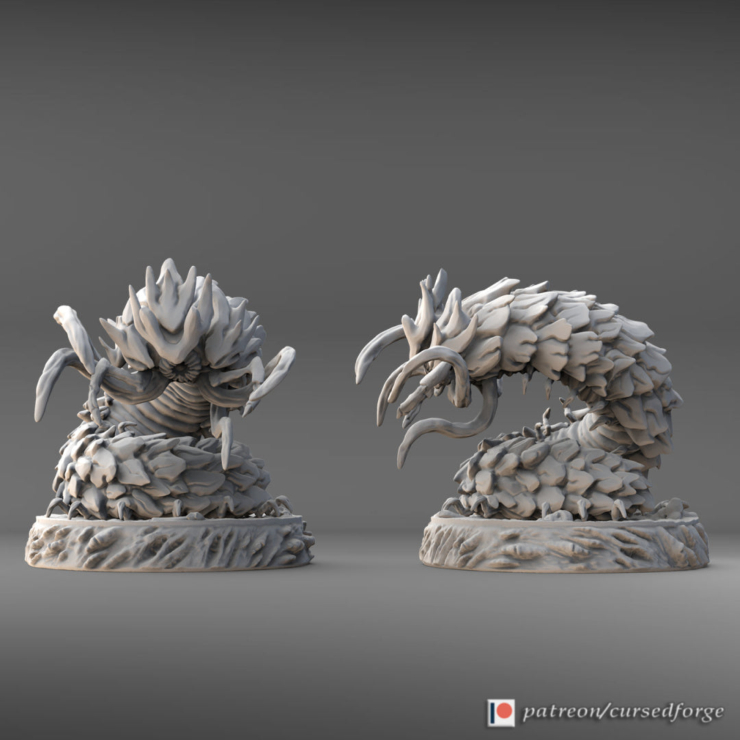 Carrion Crawler - RPG Miniatures - by Cursed Forge - Tabletop RPG Miniature - Roleplaying 3D Printed Fantasy Mini