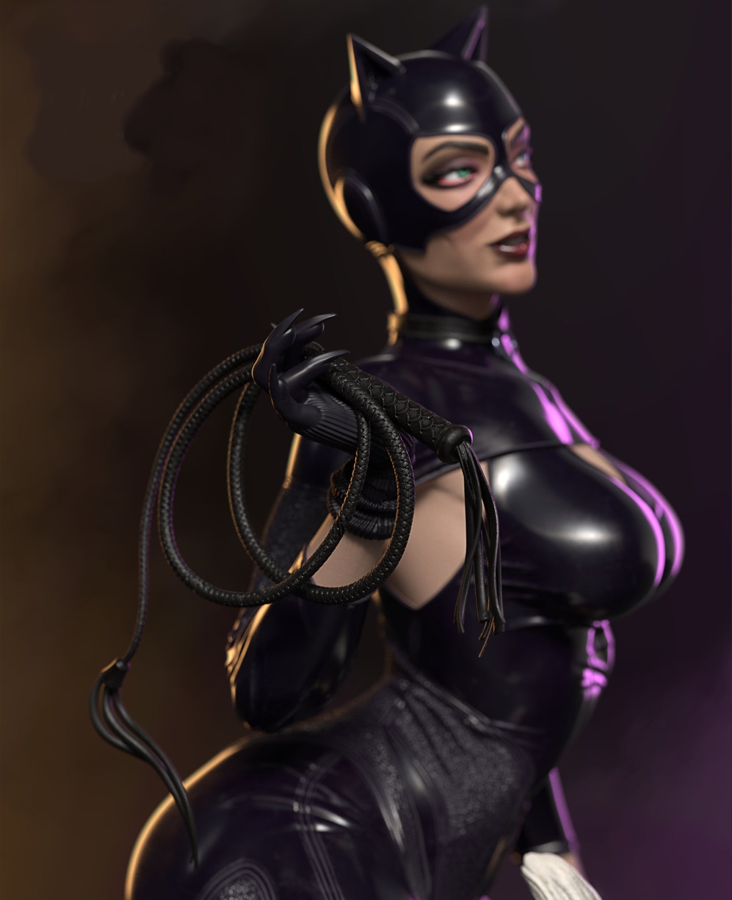 Cat Woman Sculpture (75mm to 500mm) - Unassembled/Unpainted/3D Print