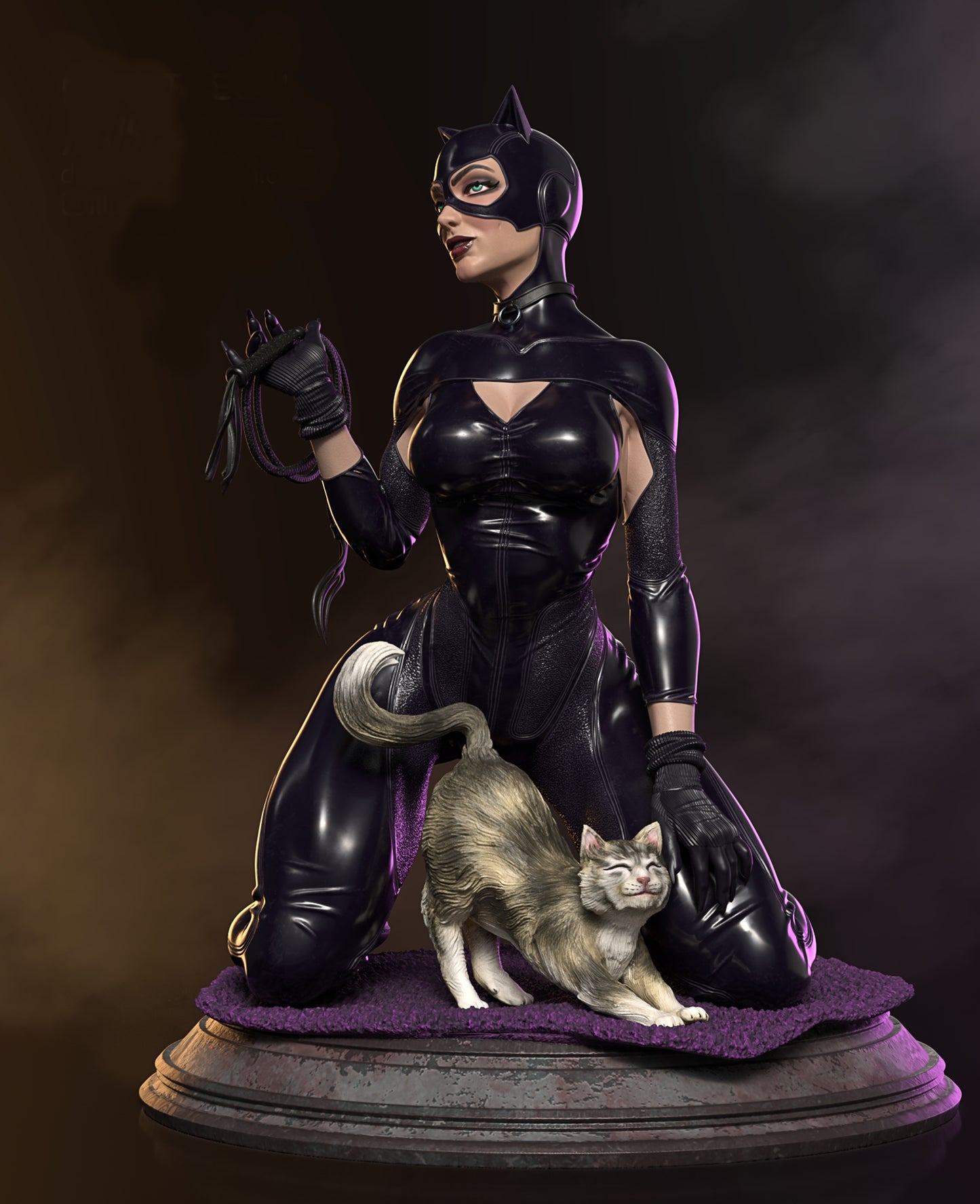 Cat Woman Sculpture (75mm to 500mm) - Unassembled/Unpainted/3D Print