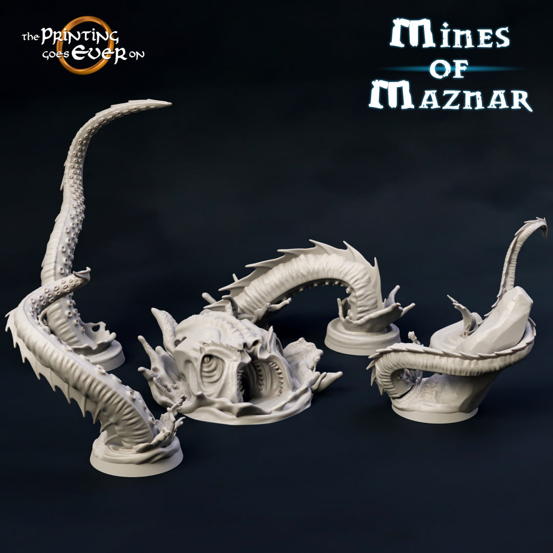 Cave Kraken - Mines of Maznar - Dungeons and Dragons - Lord of the Rings - by The Print goes Ever On - Tabletop RPG Miniature - Roleplaying 3D Printed Fantasy Mini