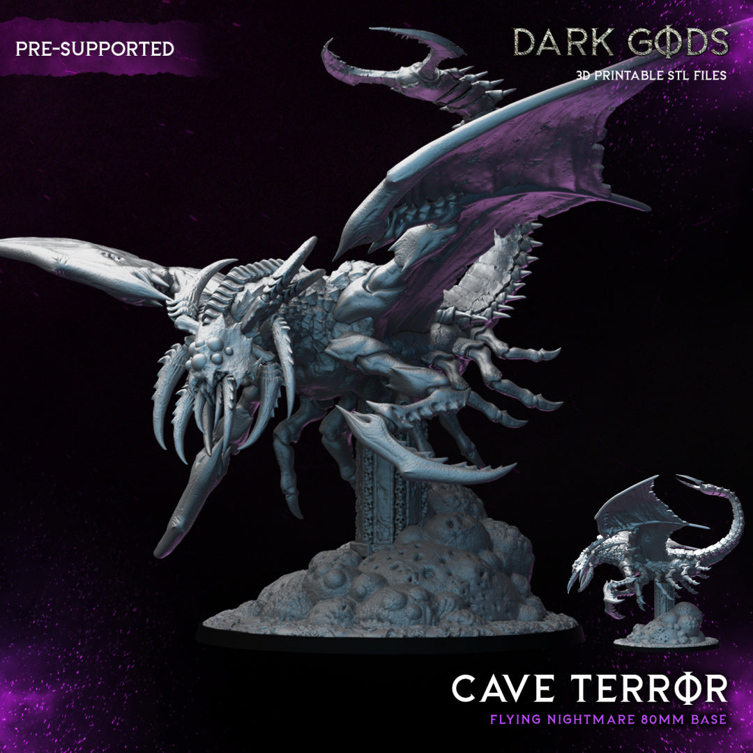 Cave Terror - by Dark Gods- Tabletop RPG Miniature - Roleplaying 3D Printed Fantasy Mini