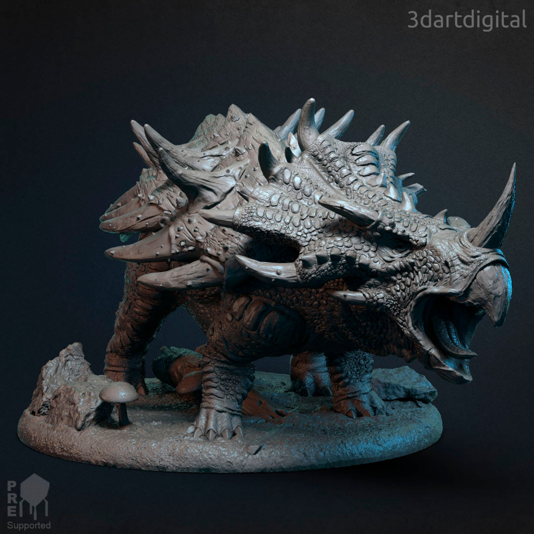 Ceros - Dinosaur - by 3dartDigital - Tabletop RPG Miniature - Roleplaying 3D Printed Fantasy Mini