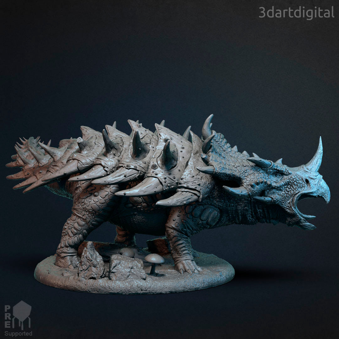 Ceros - Dinosaur - by 3dartDigital - Tabletop RPG Miniature - Roleplaying 3D Printed Fantasy Mini