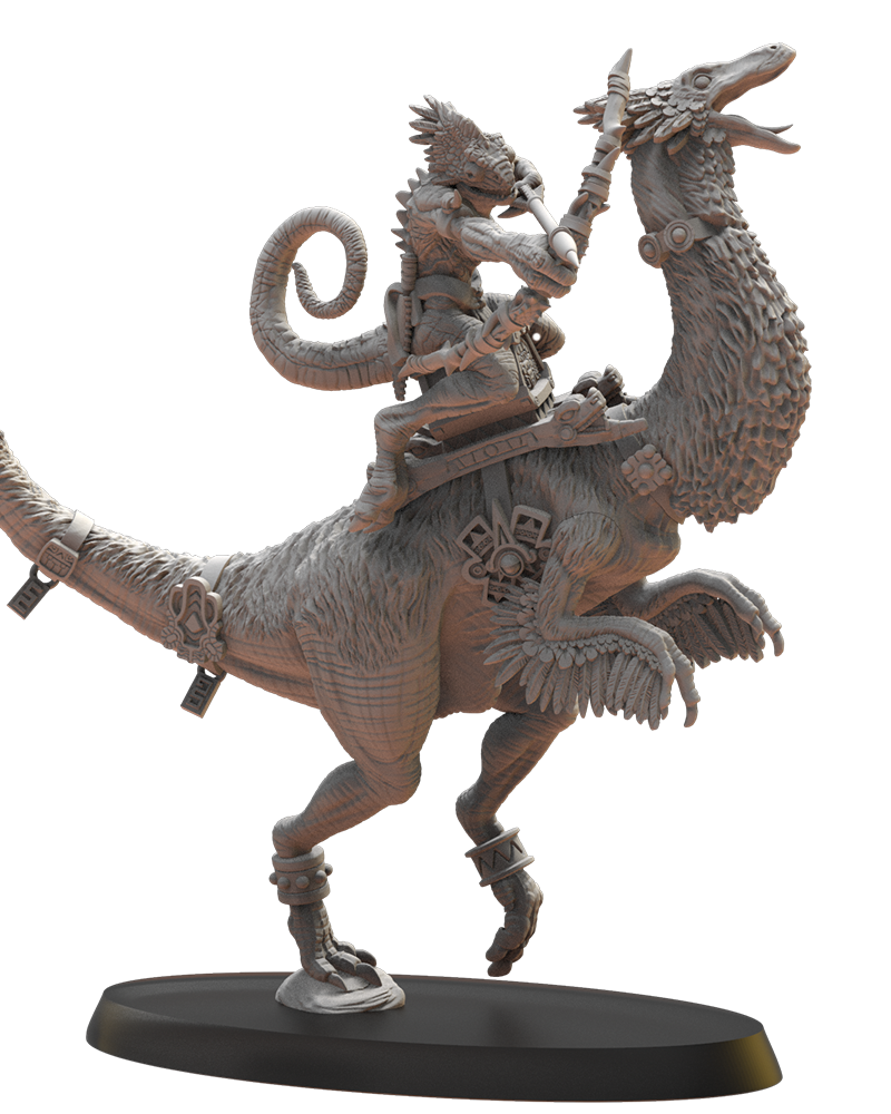 Chameleon Heroine Pose 2 - Lizard-Men - Compatible with Warhammer 40K - by Lost Kingdom - Tabletop RPG Miniature - Roleplaying 3D Printed Fantasy Mini