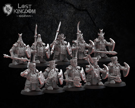 Chaos Dwarves - Maghmorin Warrior - Compatible with Warhammer 40K - by Lost Kingdom - Tabletop RPG Miniature - Roleplaying 3D Printed Fantasy Mini